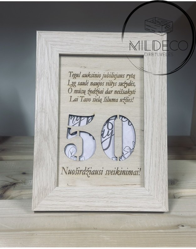Pinigų rėmelis 50 metų proga 