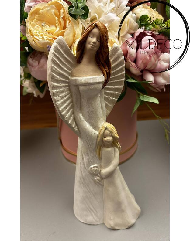 Keramikinis angelas "Mama ir mergaitė"