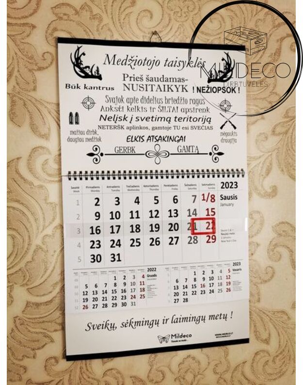Kalendorius MEDŽIOTOJO TAISYKLĖS 2023