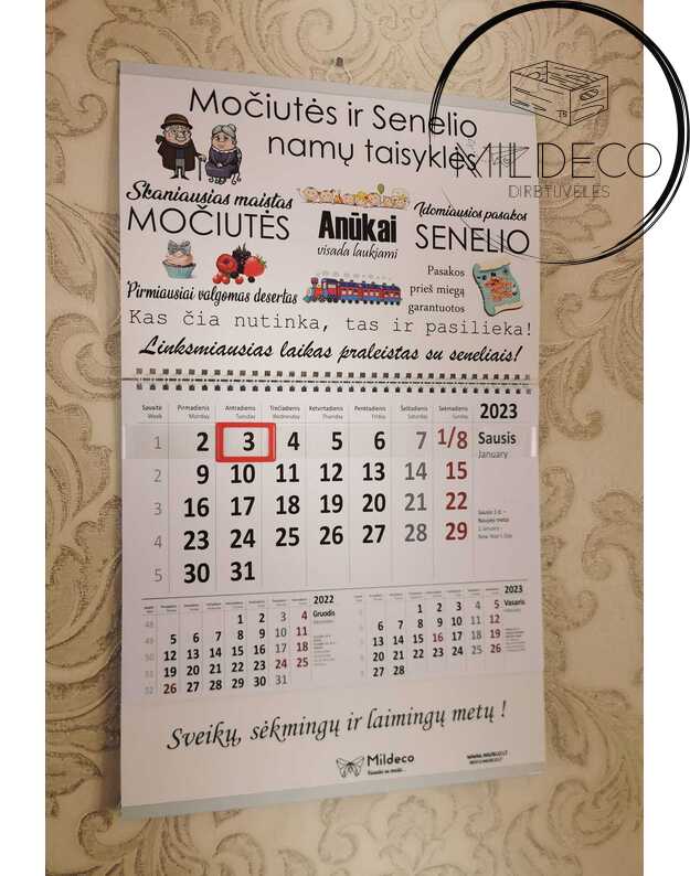 Kalendorius MOČIUTĖS IR SENELIO NAMŲ TAISYKLĖS 2023