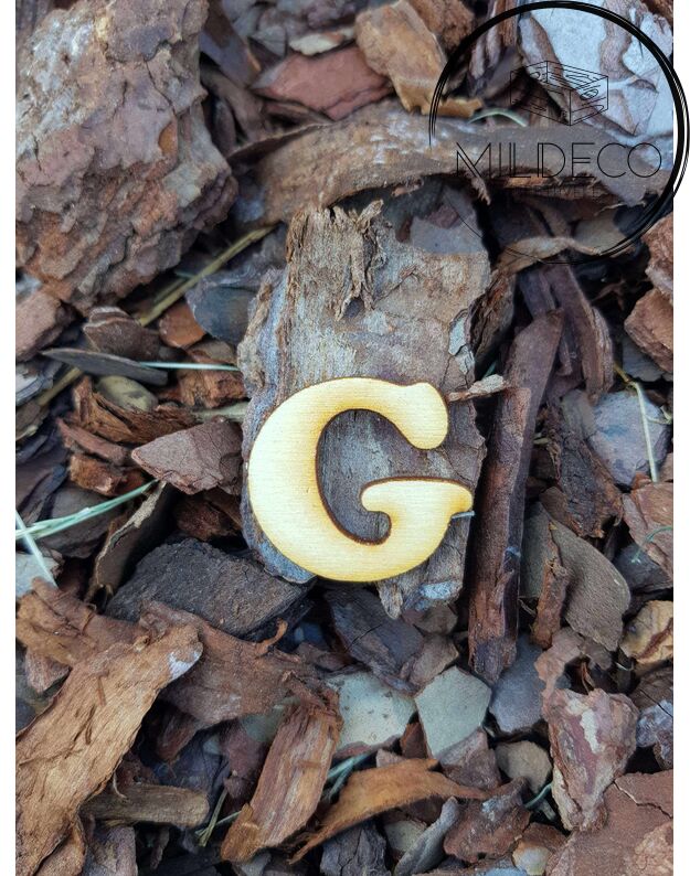 Medinė raidė "G" 2,6 cm