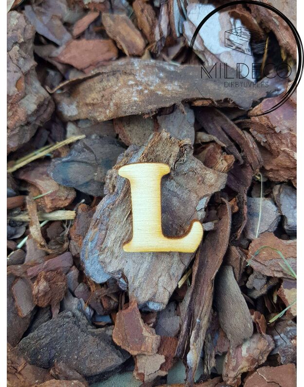 Medinė raidė "L" 2,6 cm
