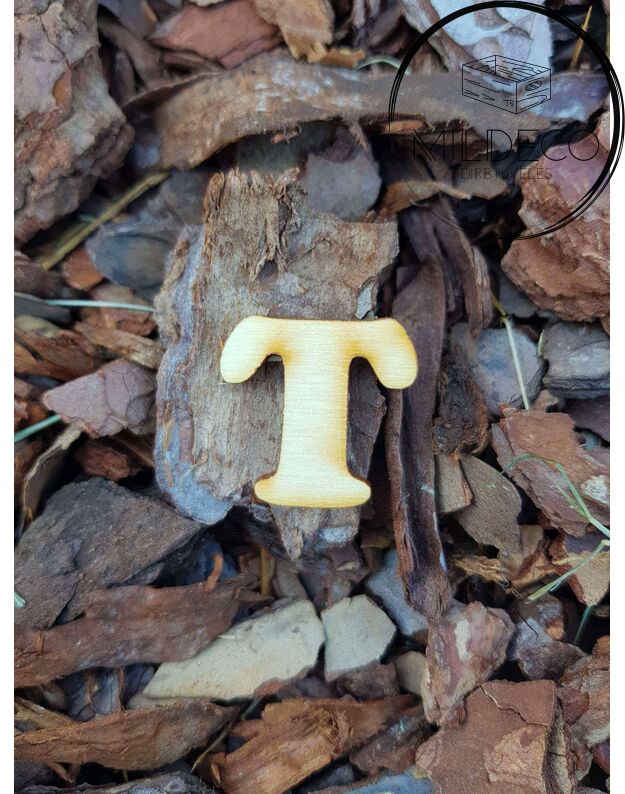 Medinė raidė "T" 2,6 cm